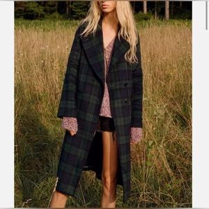 NWT Avec Les Filles Plaid Raglan Coat Trendy fit